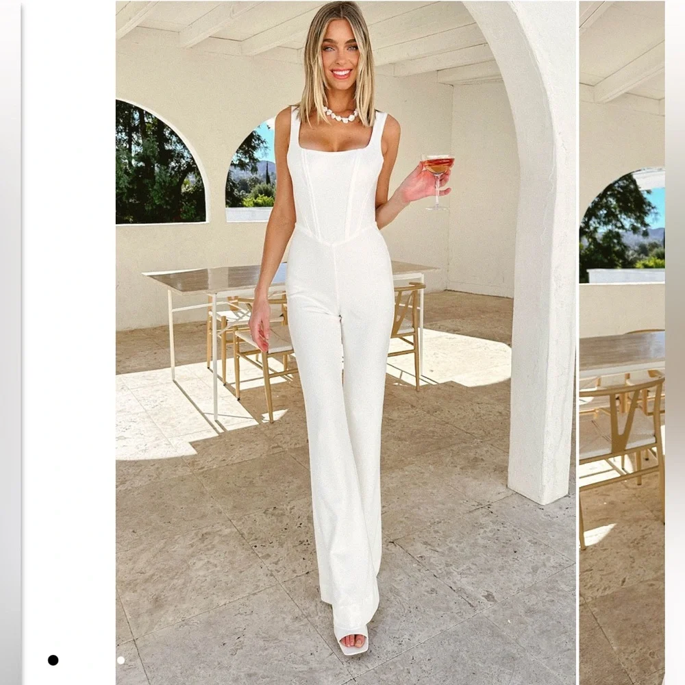 Show Me Your Mumu Nina Elegant White Jumpsuit - Picture 1 of 10